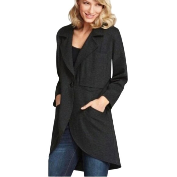 Cabi Ponte Knit Lisbon Topper Duster Jacket Charcoal Gray Size S - Picture 4 of 8
